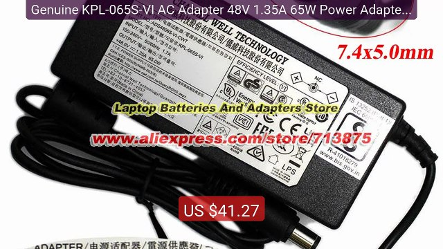 Genuine KPL-065S-VI AC Adapter 48V 1.35A 65W Power Adapter for... Best Buy 2026 | Great Quality!