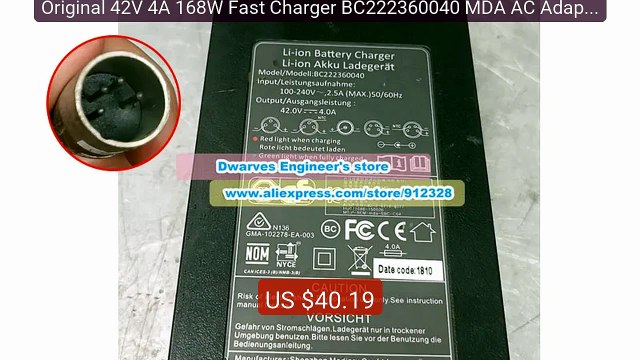 Original 42V 4A 168W Fast Charger BC222360040 MDA AC Adapter 5... Best Buy 2026 | Great Quality!
