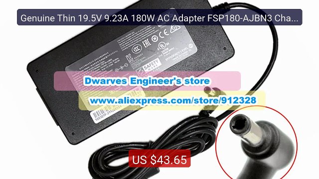 Genuine Thin 19.5V 9.23A 180W AC Adapter FSP180-AJBN3 Charger for ... Best Deal 2026 | Shop Now!