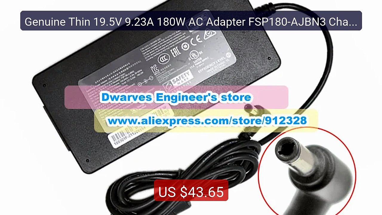 Genuine Thin 19.5V 9.23A 180W AC Adapter FSP180-AJBN3 Charger for ... -- Best Deal 2026 | Shop Now!