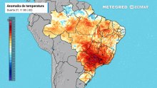 Quarta-feira, 27 de maio: Mapa da anomalia de temperatura em superfície.
