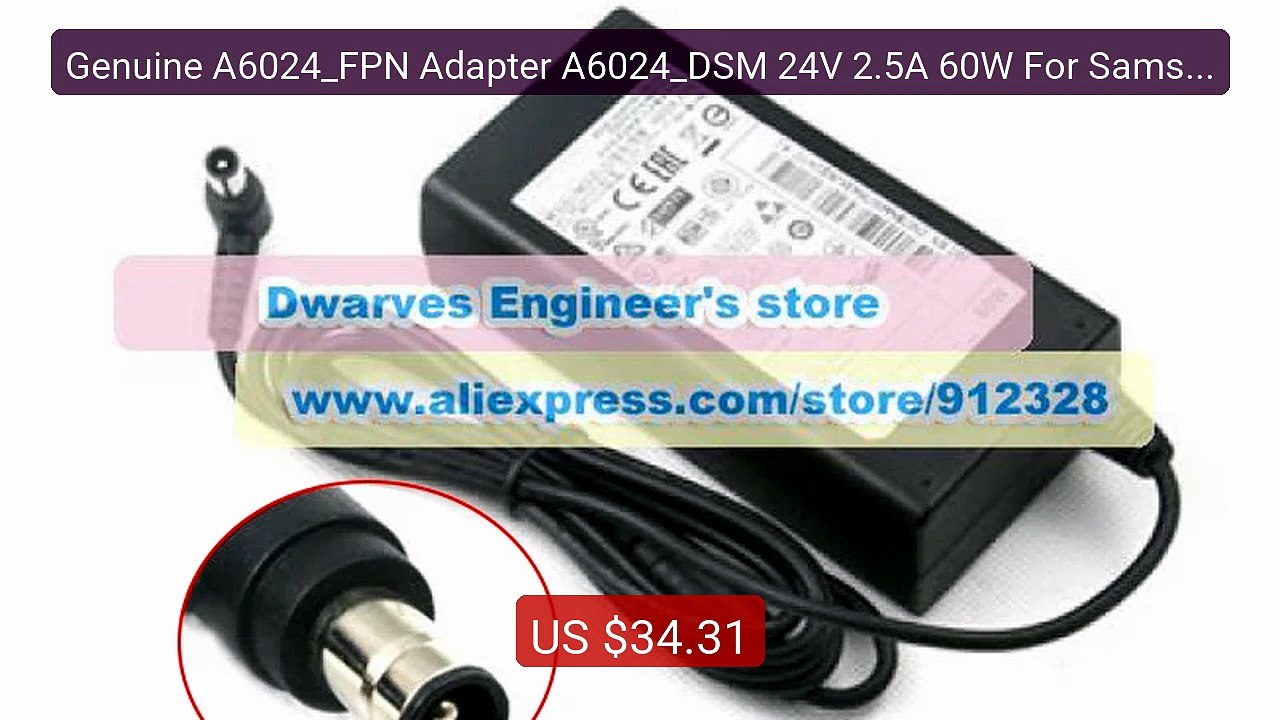Genuine A6024_FPN Adapter A6024_DSM 24V 2.5A 60W For Samsun... -- Top Pick 2026 | Unbeatable Price!