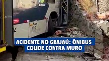Ônibus perde controle e atinge muro no Grajaú