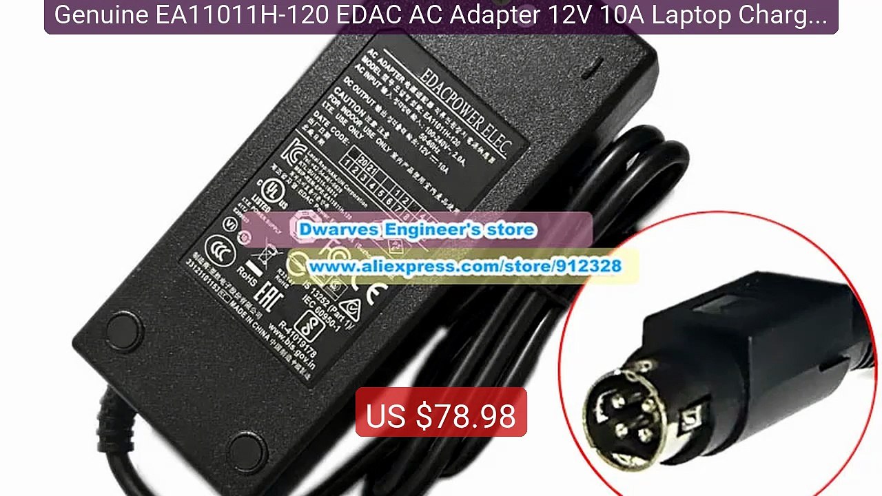 Genuine EA11011H-120 EDAC AC Adapter 12V 10A Laptop Charger fo... -- Hot Deal 2026 | Limited Offer!