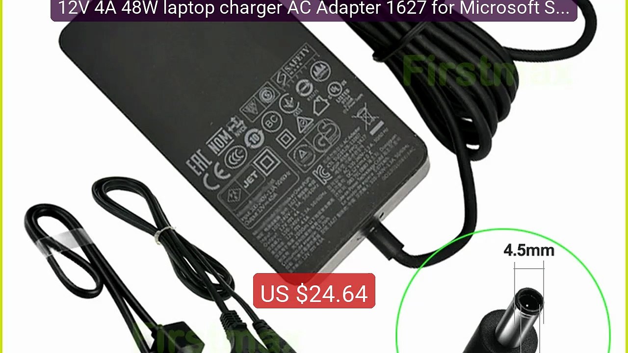 12V 4A 48W laptop charger AC Adapter 1627 for Microsoft Surface Pro... -- Top Rated 2026 | Buy Now!