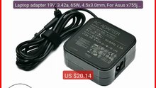 Laptop adapter 19V, 3.42a, 65W, 4.5x3.0mm, For Asus x755j, ux... -- Amazing Value 2026 | Must Have!