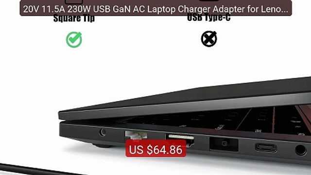20V 11.5A 230W USB GaN AC Laptop Charger Adapter for Lenovo Le... Hot Deal 2026 | Limited Offer!