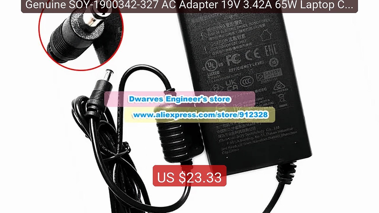 Genuine SOY-1900342-327 AC Adapter 19V 3.42A 65W Laptop Charger fo... -- Best Deal 2026 | Shop Now!