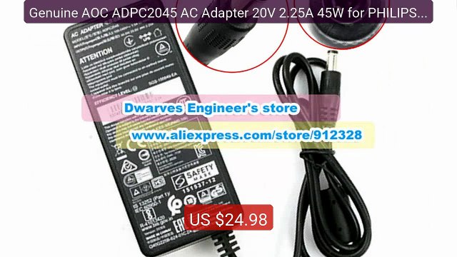 Genuine AOC ADPC2045 AC Adapter 20V 2.25A 45W for PHILIPS 278... Amazing Value 2026 | Must Have!