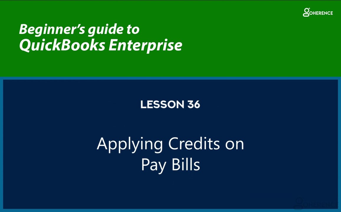 36 - Applying Credits on Pay Bills transaction