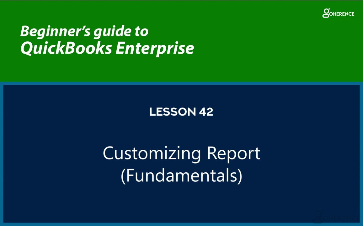 42 - Customizing Report ( Fundamentals )