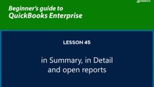 45 - In Summary, in Detail and Open reports