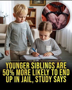Younger Siblings Are 50% More Likely To End Up In Jail, Study Says 👶⚖️ #shorts #Research #Siblings #Rebellion #Personality #Family #Study