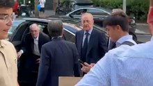 La llegada de Florentino al acto de presentación de campaña