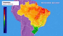 Quarta-feira, 27 de maio: Previsão de temperatura do ar