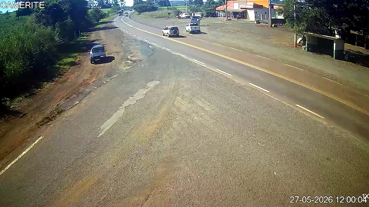 Câmera registra grave acidente que matou casal de idosos na BR-369