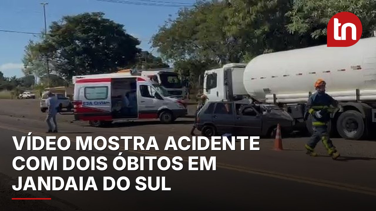 Vídeo mostra acidente com dois óbitos em Jandaia do Sul