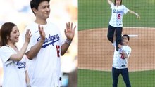 Olympic gold medal skaters take Dodgers first pitch to another level