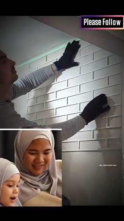 Brick Stencil Wall Hack | Fast Way to Create a Brick Wall Look #BrickStencil #WallDecor #DIYHome #HomeMakeover #FeatureWall #BudgetDecor #WallDesign #CreativeDIY #InteriorDesign #CraftlyDIY