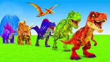 Paint Animals Dinosaur T Rex Herbivores and Carnivores Dinosaurs Fountain Crossing Animal Cartoon thumnail