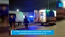 Se descompensó una mujer y una combi se estrelló contra columna en Av. 44