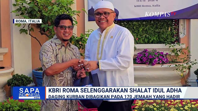 KBRI Roma Gelar Shalat Idul Adha, Daging Kurban Dibagikan ke 170 Jemaah yang Hadir