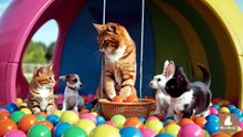 Mama Cat Trims Fur on the Farm and Makes Tiger Hat For Kittens At Home🐾🎩🐯_16