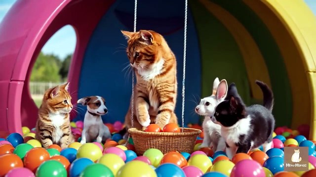 Mama Cat Trims Fur on the Farm and Makes Tiger Hat For Kittens At Home🐾🎩🐯_18