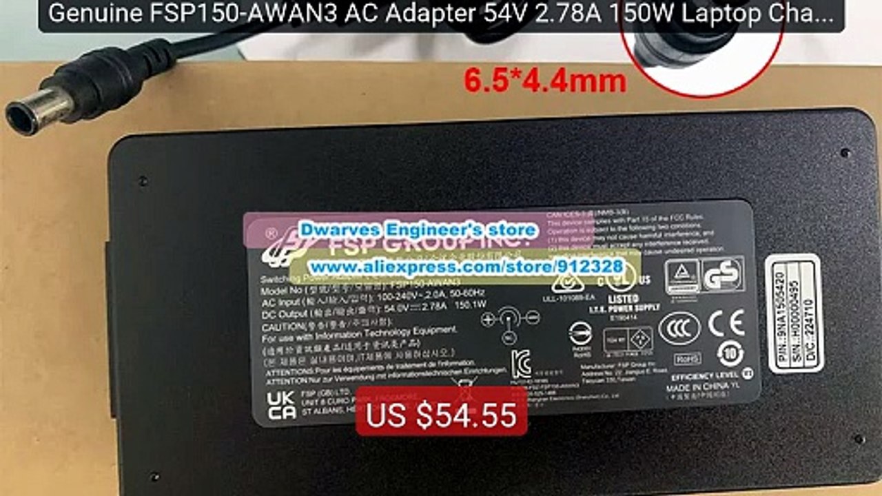 Genuine FSP150-AWAN3 AC Adapter 54V 2.78A 150W Laptop Charger ... -- Best Buy 2026 | Great Quality!