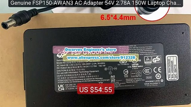 Genuine FSP150-AWAN3 AC Adapter 54V 2.78A 150W Laptop Charger ... Best Buy 2026 | Great Quality!