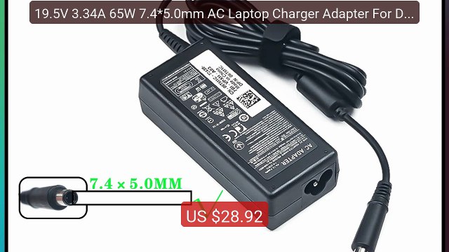 19.5V 3.34A 65W 7.4*5.0mm AC Laptop Charger Adapter For Del... Top Pick 2026 | Unbeatable Price!