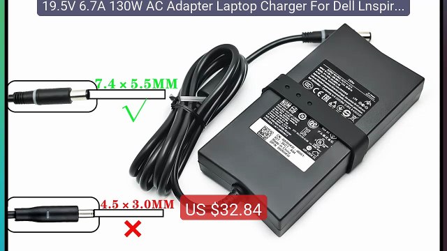 19.5V 6.7A 130W AC Adapter Laptop Charger For Dell Lnspiron... Top Pick 2026 | Unbeatable Price!