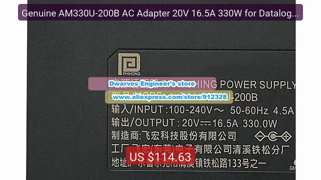 Genuine AM330U-200B AC Adapter 20V 16.5A 330W for Datalogic M... Amazing Value 2026 | Must Have!