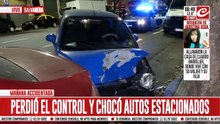 Tremendo accidente en Balvanera: perdió el control y terminó chocando a varios autos estacionados