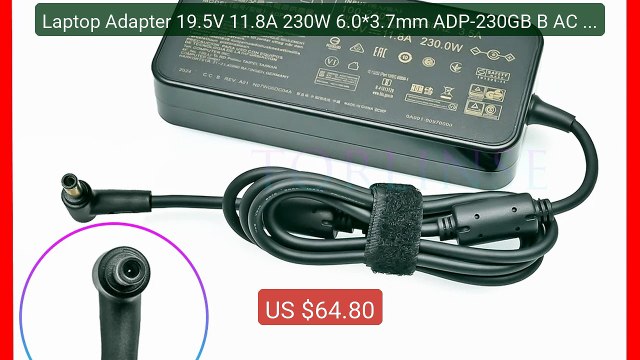 Laptop Adapter 19.5V 11.8A 230W 6.0*3.7mm ADP-230GB B AC Power Cha... Best Deal 2026 | Shop Now!