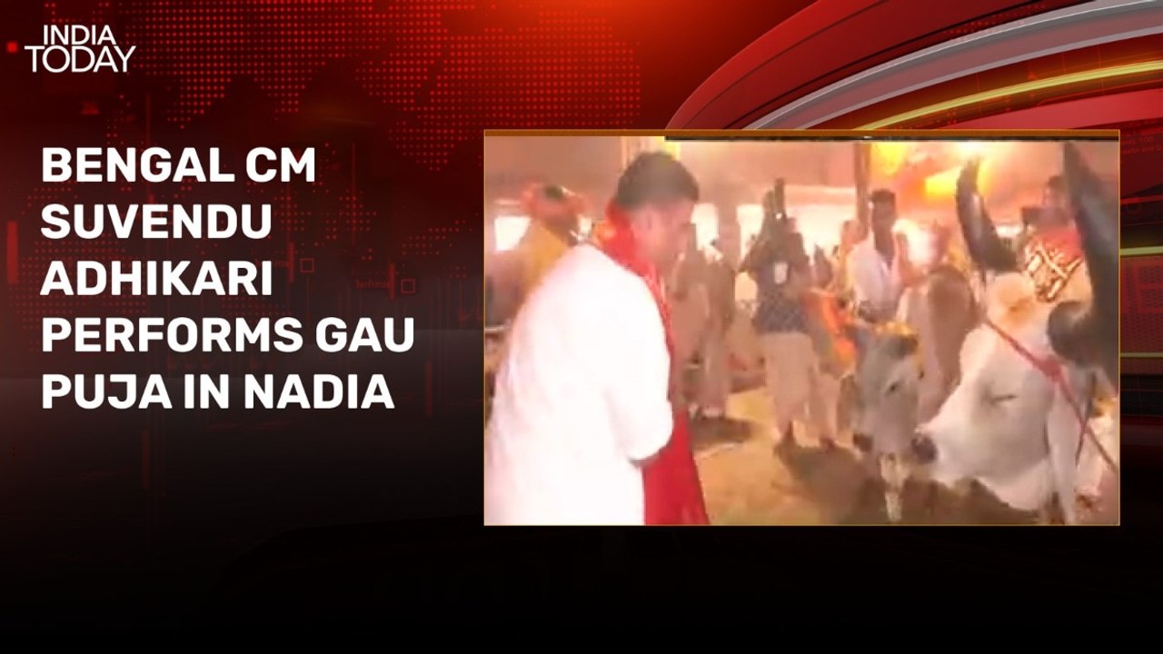 Suvendu Adhikari performs gau puja at ISKCON temple