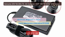Genuine 20V 9A DELTA  AC Adapter ADP-180TB H For MSI Gaming La... -- Hot Deal 2026 | Limited Offer!