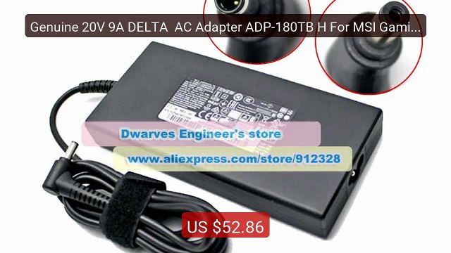 Genuine 20V 9A DELTA AC Adapter ADP-180TB H For MSI Gaming La... Hot Deal 2026 | Limited Offer!