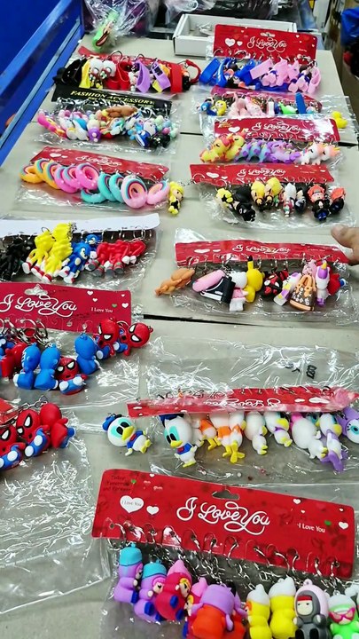 Cute 3D Cartoon Keychains 😍  Soft Silicone Keyring Collection