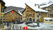 Snowfall in Zuoz 🇨🇭 Switzerland’s Most Charming Winter Village in Engadin 4K 60 FPS #switzerland