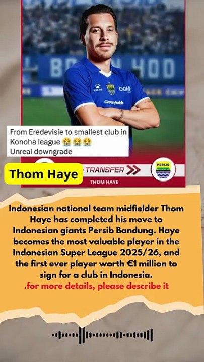 Indonesian national team midfielder Thom Haye has completed his move to Persib Bandung#football