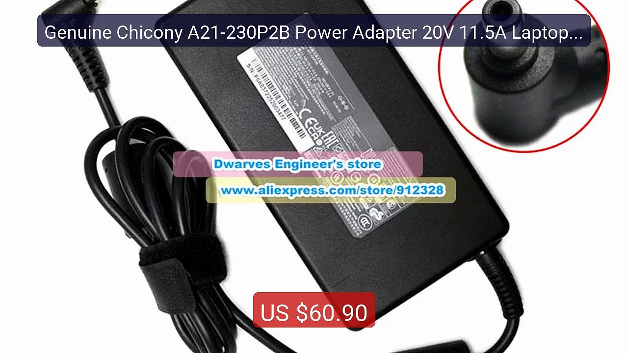 Genuine Chicony A21-230P2B Power Adapter 20V 11.5A Laptop Cha... -- Amazing Value 2026 | Must Have!