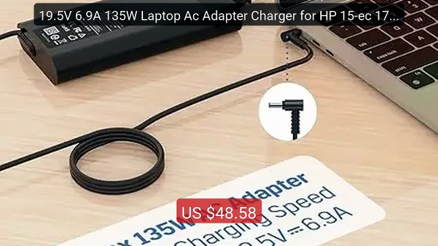 19.5V 6.9A 135W Laptop Ac Adapter Charger for HP 15-ec 17-cd 17-ab... Best Deal 2026 | Shop Now!
