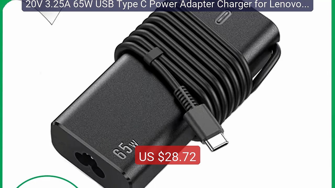 20V 3.25A 65W USB Type C Power Adapter Charger for Lenovo Thin... -- Best Buy 2026 | Great Quality!