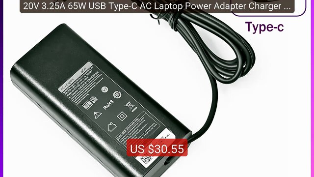 20V 3.25A 65W USB Type-C AC Laptop Power Adapter Charger Fo... Top Pick 2026 | Unbeatable Price!