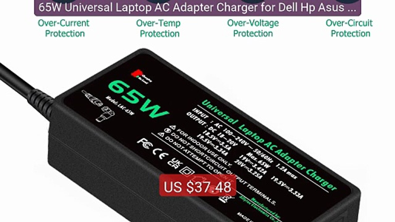 65W Universal Laptop AC Adapter Charger for Dell Hp Asus Lenov... -- Hot Deal 2026 | Limited Offer!