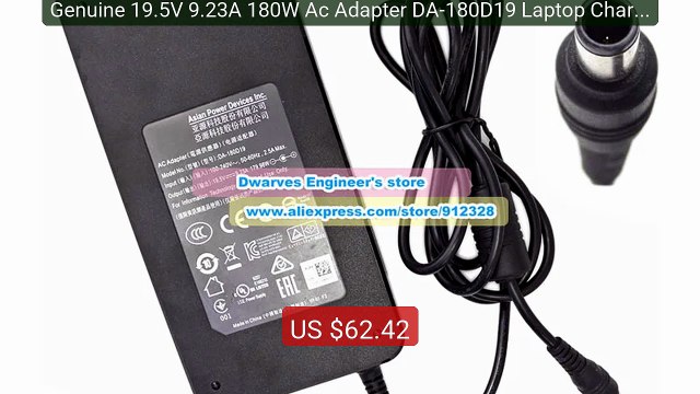 Genuine 19.5V 9.23A 180W Ac Adapter DA-180D19 Laptop Charger F... Hot Deal 2026 | Limited Offer!