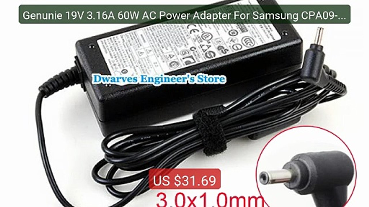 Genunie 19V 3.16A 60W AC Power Adapter For Sams...