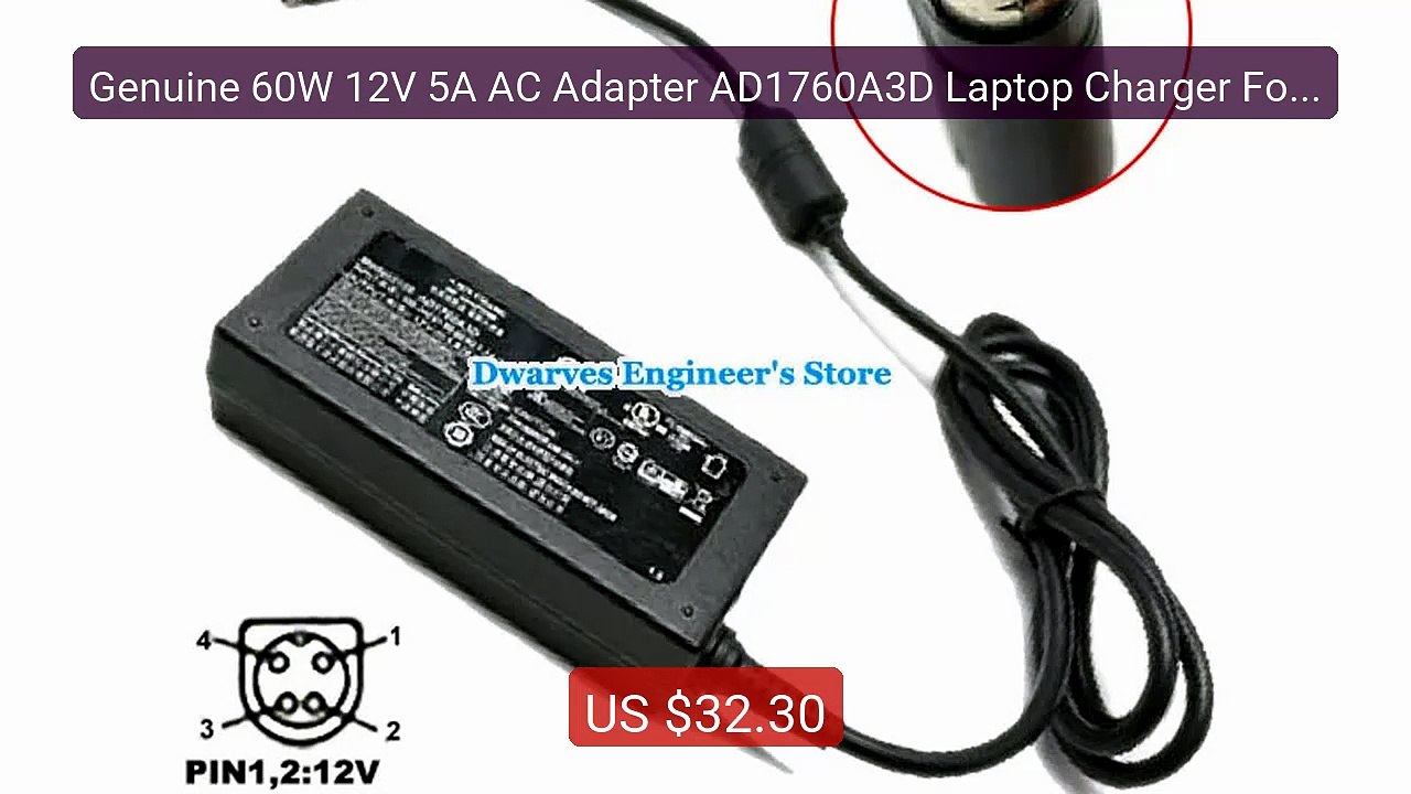 Genuine 60W 12V 5A AC Adapter AD1760A3D Laptop Charger For LIE... -- Hot Deal 2026 | Limited Offer!