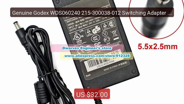 Genuine Godex WDS060240 215-300038-012 Switching Adapter 24... Top Pick 2026 | Unbeatable Price!